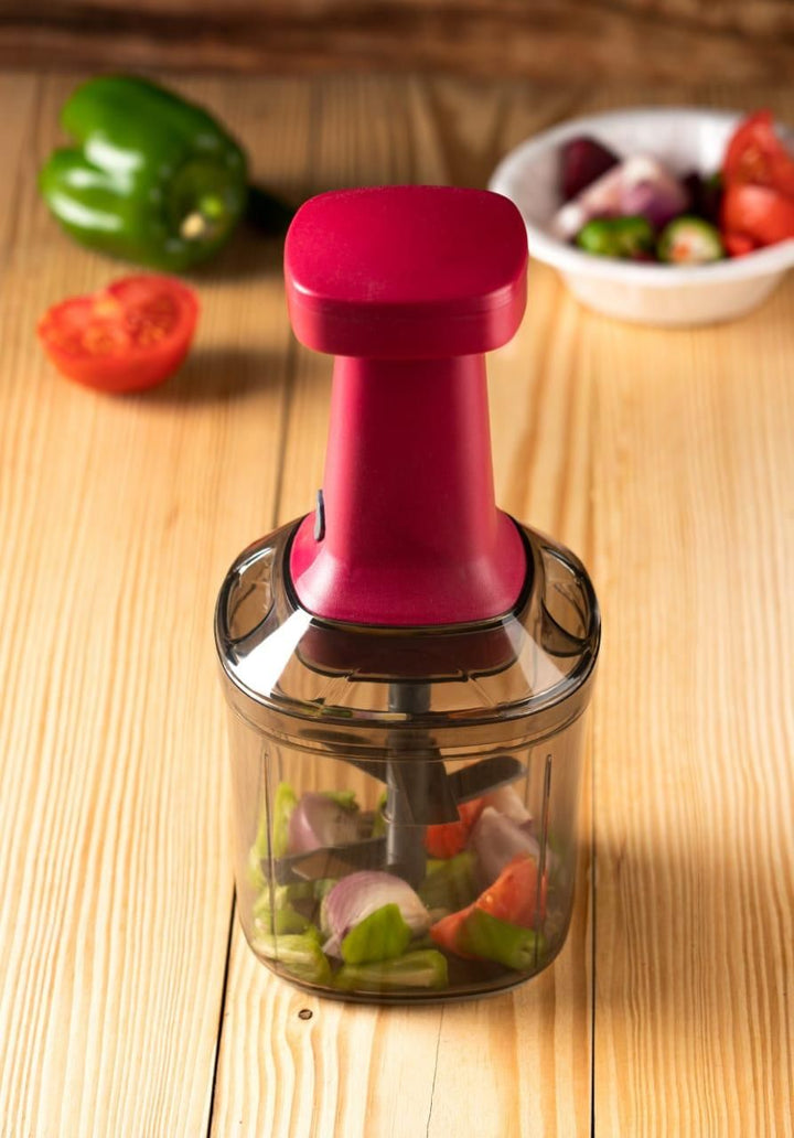 Manual Speedy Hand Press Vegetable Chopper - 1100ml Capacity