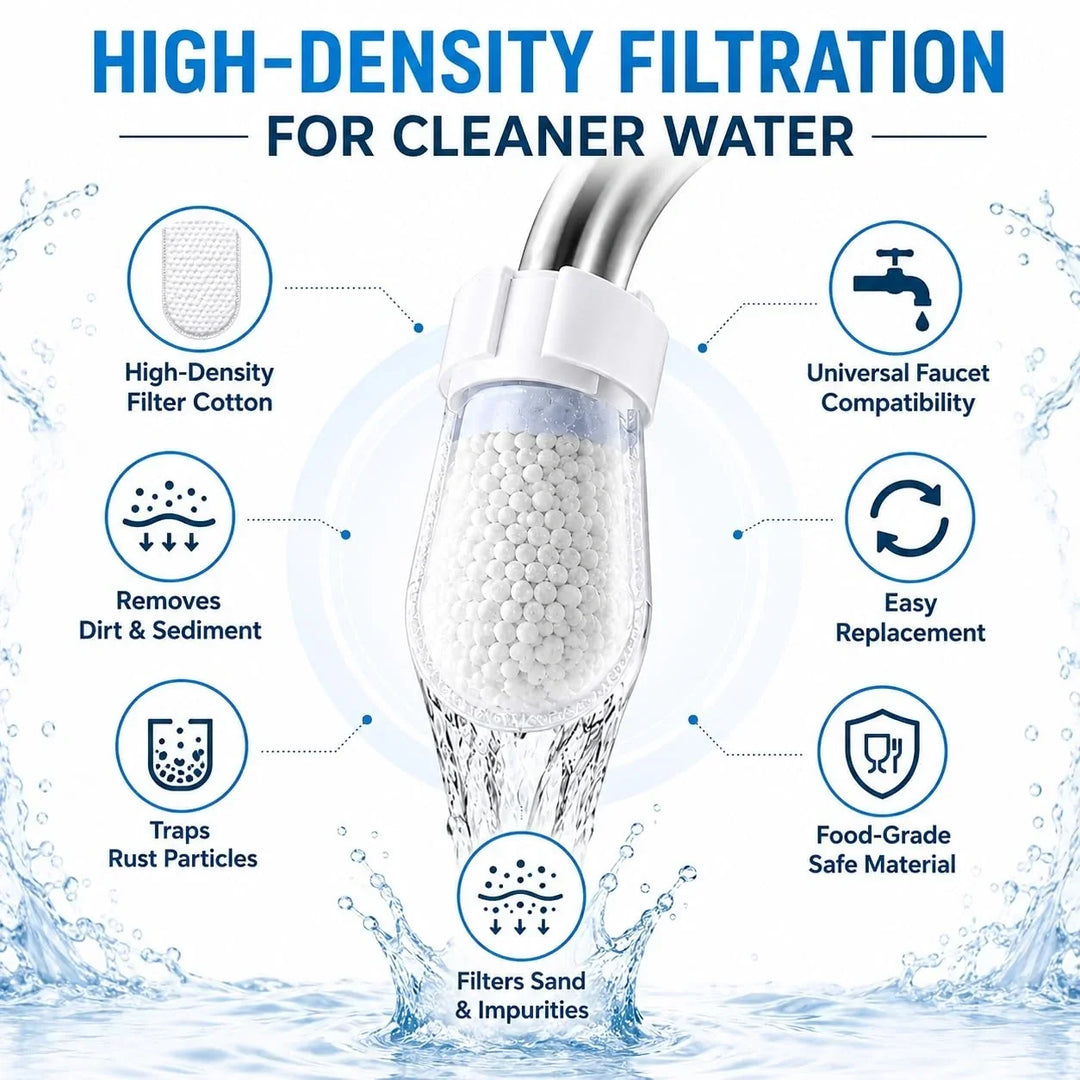 Reusable Tap Water Filter | Universal Faucet Cotton Refills | Buy 10 Get 10 Free 🔥