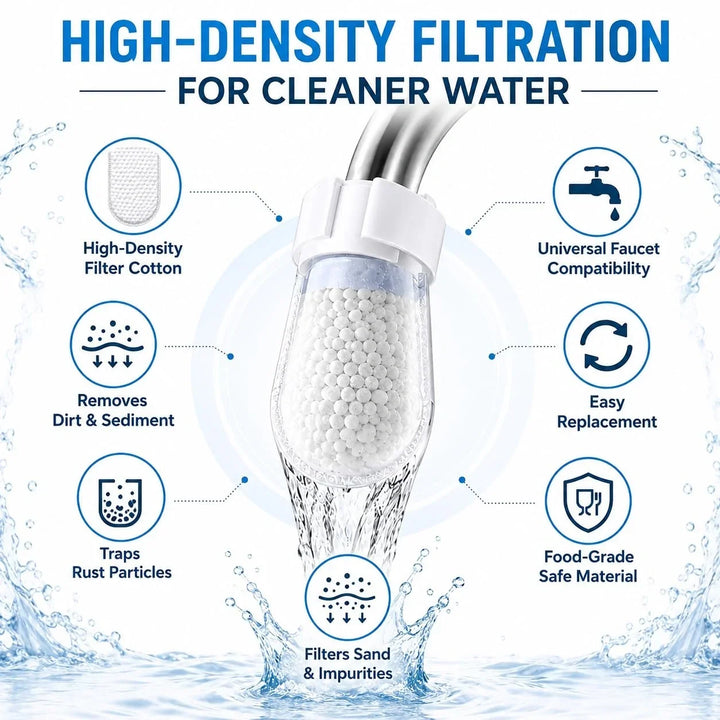 Reusable Tap Water Filter | Universal Faucet Cotton Refills | Buy 10 Get 10 Free 🔥
