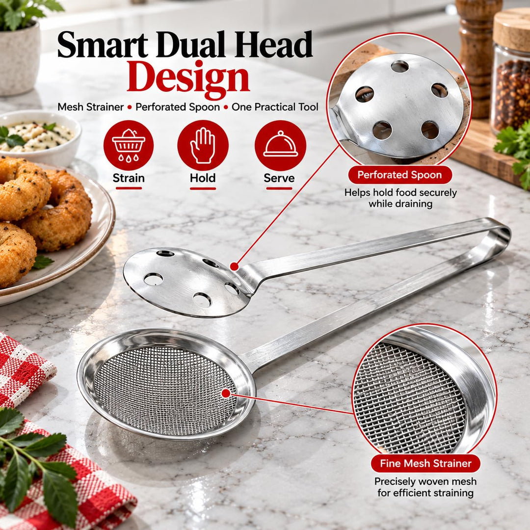 2 in 1 Frying and Strainer Tong - 🪔Diwali Sale 50% off🪔
