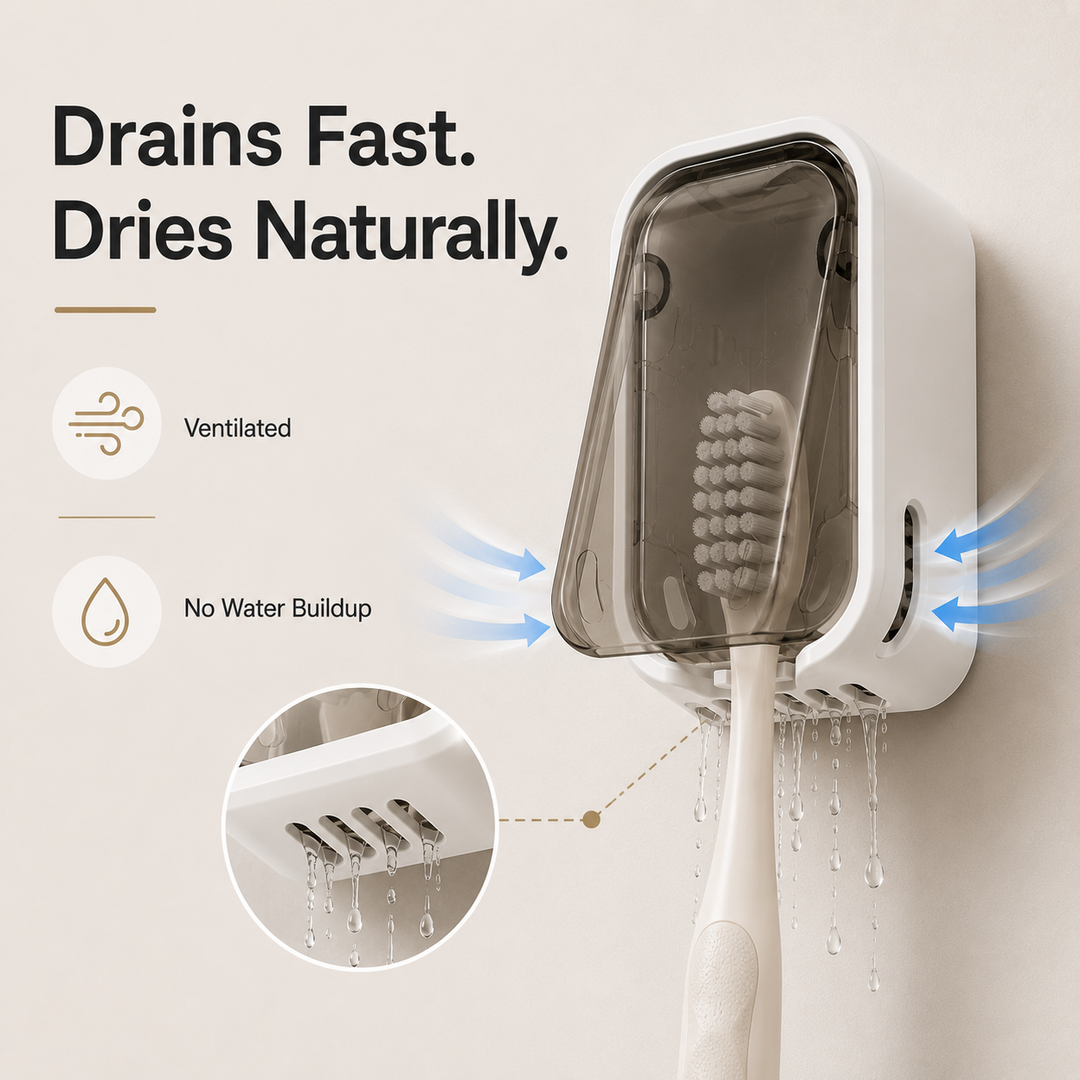 Self Adhesive Dust-proof Toothbrush Holder |  Flat 50% Off 🔥