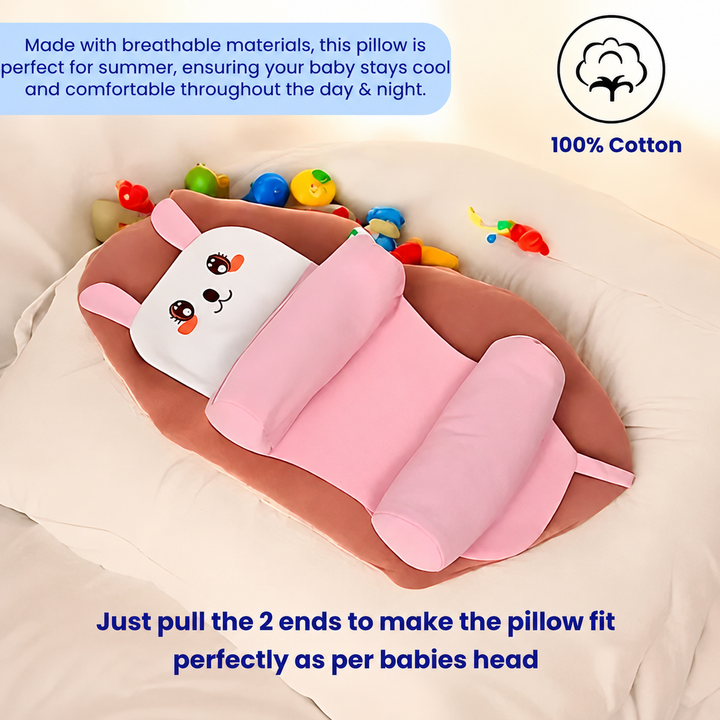 Baby Head Shaping Pillow | Adjustable &amp; Cotton Comfort |🔥Flat 50% OFF 🔥