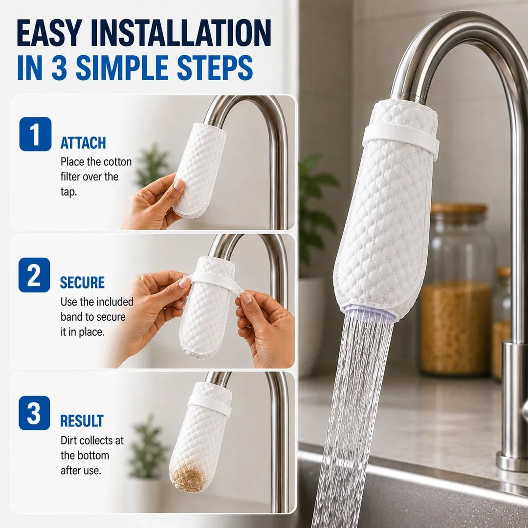 Reusable Tap Water Filter | Universal Faucet Cotton Refills | Buy 10 Get 10 Free 🔥