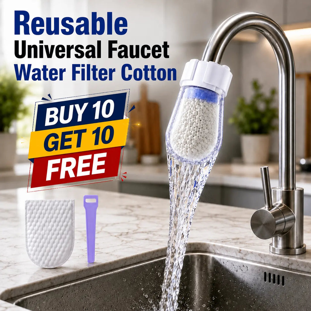 Reusable Tap Water Filter | Universal Faucet Cotton Refills | Buy 10 Get 10 Free 🔥