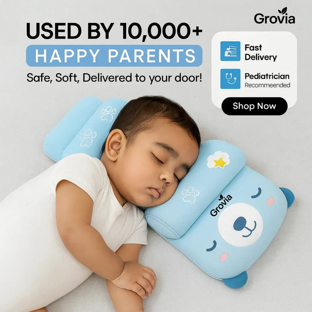 Baby Head Shaping Pillow | Adjustable &amp; Cotton Comfort |🔥Flat 50% OFF 🔥