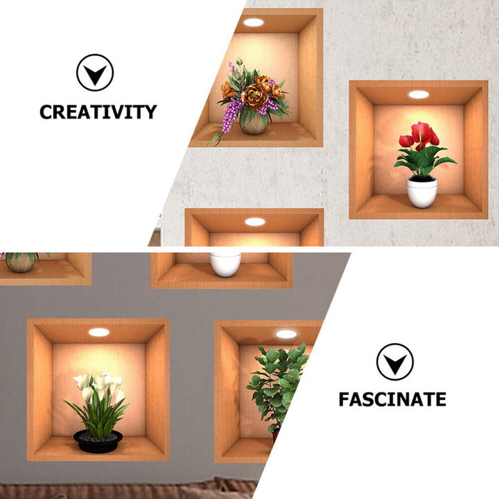 3D Flowers Vase Wall Sticker (Pack of 4)