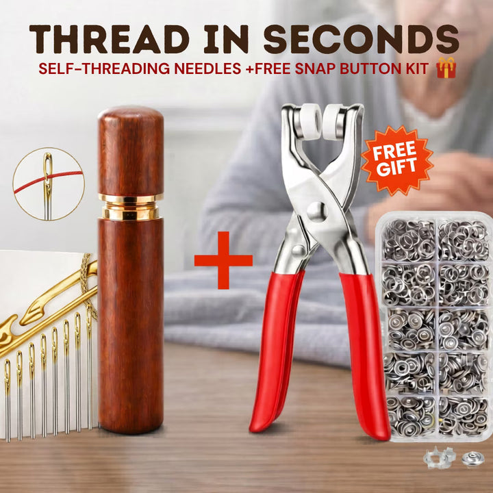 Self Threading Needles | FREE Snap Button Kit 🔥