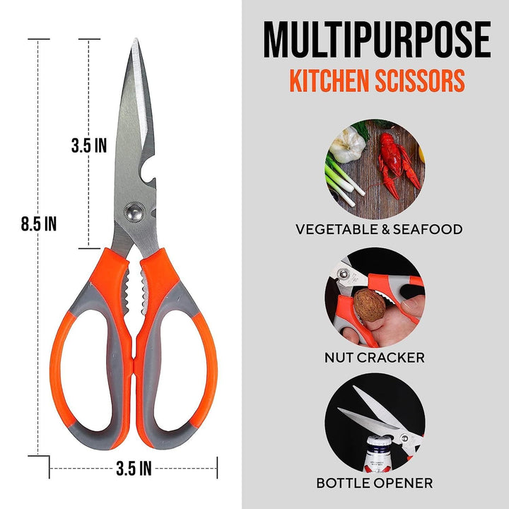 Multipurpose Meat & Vegetable Cutting Scissor Stainless Steel Scissors for Kitchen Use with Nut Cracker & Bottle Opener