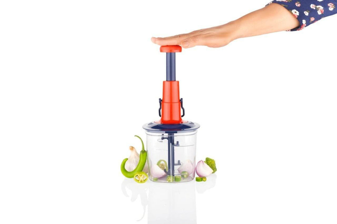 Manual Speedy Hand Press Vegetable Chopper - 1100ml Capacity