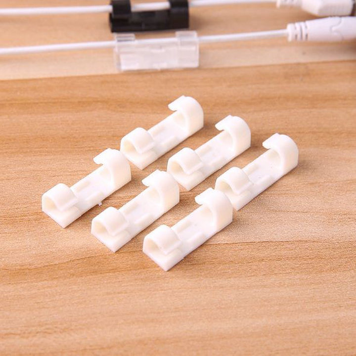 Self-Adhesive Cable Clips Organizer - 20 Pcs