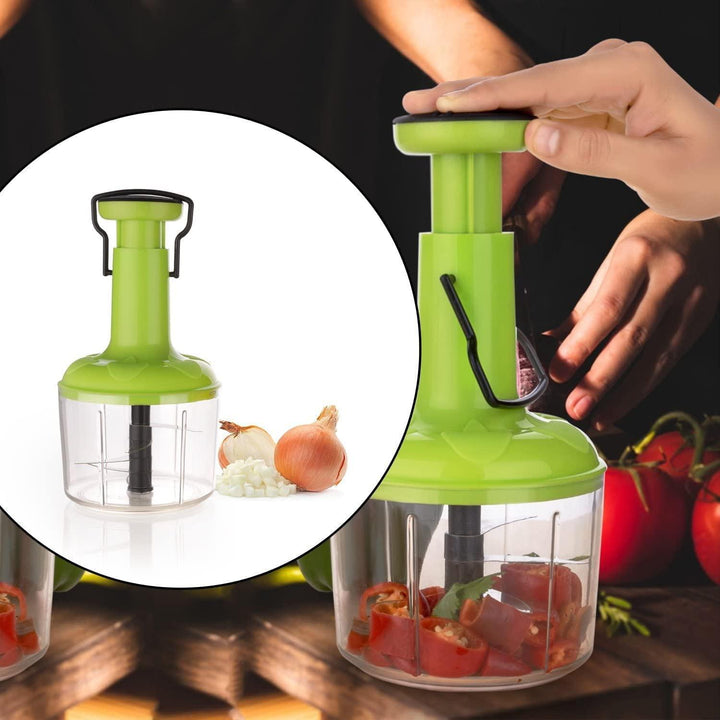 Manual Speedy Hand Press Vegetable Chopper - 1100ml Capacity