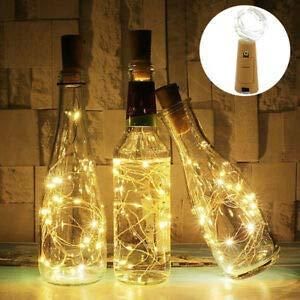 20 Led Wine Bottle Cork Copper Wire String Lights 2M Battery Operated (Warm White Pack Of 12)